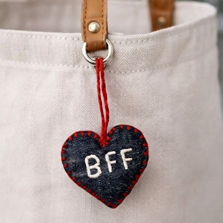 Handmade Heart BFF Message Charm